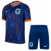 Maillot de foot Pays-Bas Extérieur vêtements enfant Europe 2024 Manches Courtes (+ pantalon court)